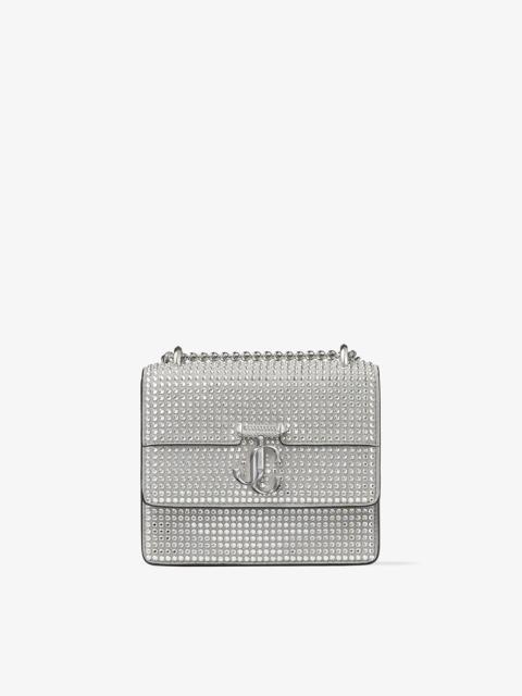 Varenne Quad XS
Silver Suede Shoulder Bag with Crystal Embellishment