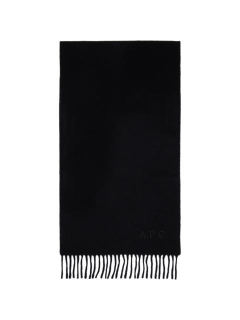 A.P.C. Black Ambroise Brodée Scarf