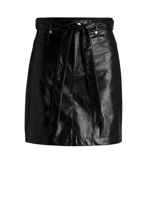 BOSS BELTED MINI SKIRT IN FAUX LEATHER