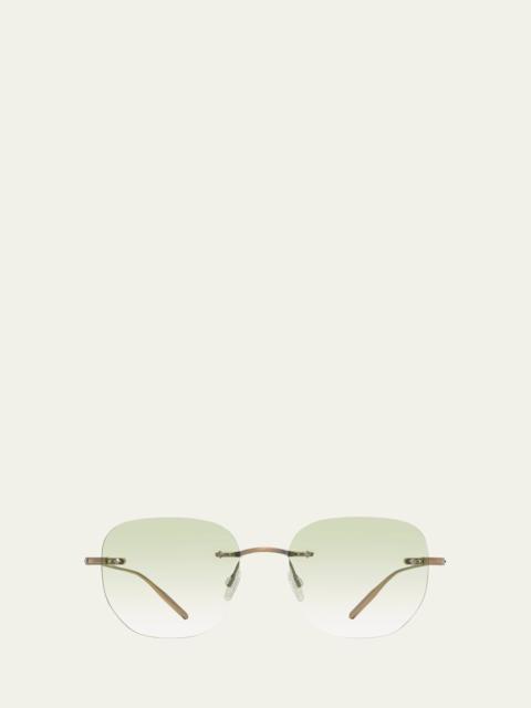 BARTON PERREIRA Men's Tyrone Titanium Rimless Square Sunglasses