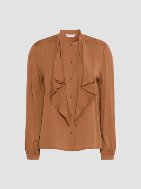 Max Mara Women's Ruffled Silk Charmeuse Shirt - Tobacco