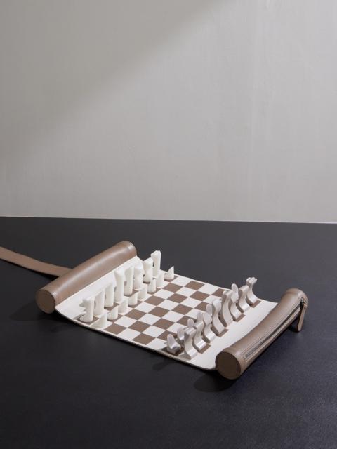 Brunello Cucinelli Leather and Krion® Portable Chess Set