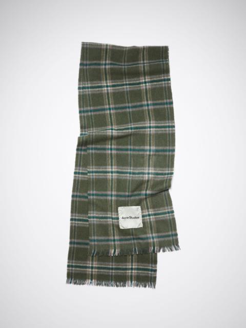 Acne Studios Plaid cashmere scarf - Forest green