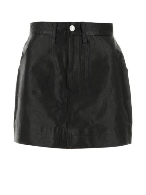 RE/DONE Black leather mini skirt