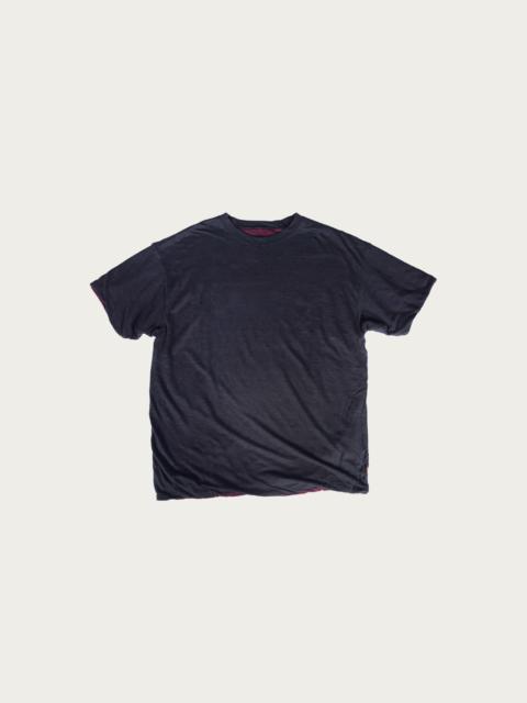 HERILL Linen Reversible T-Shirt - Navy/Bordeaux