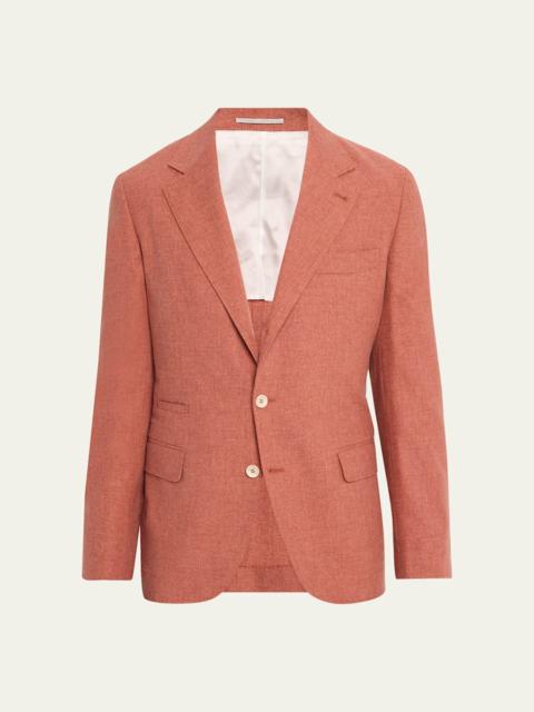 Brunello Cucinelli Men's Wool, Cotton and Silk Two-Button Blazer