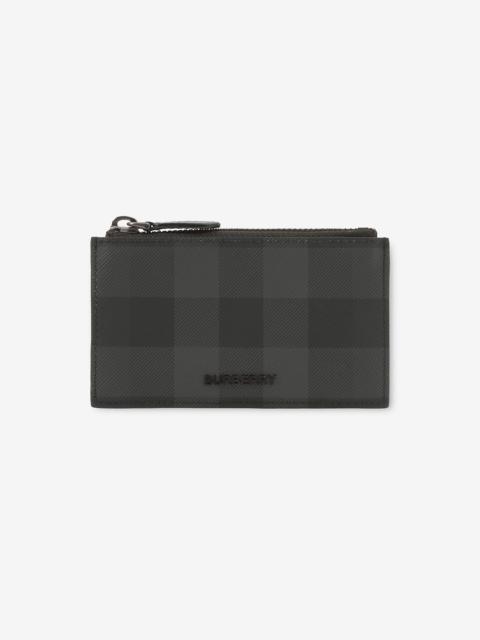 Burberry Check Zip Card Case