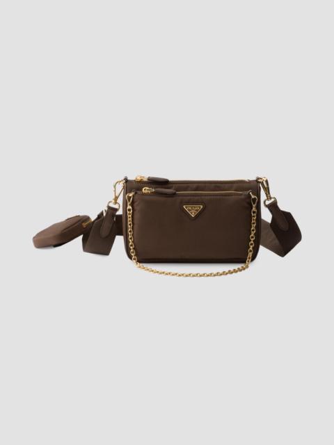Prada Women's Re-Nylon and Saffiano Leather Mini Shoulder Bag - Dark Brown