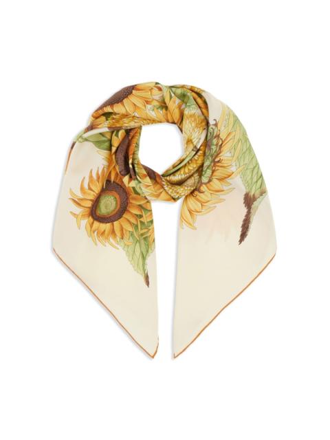 FERRAGAMO sunflower-print silk scarf