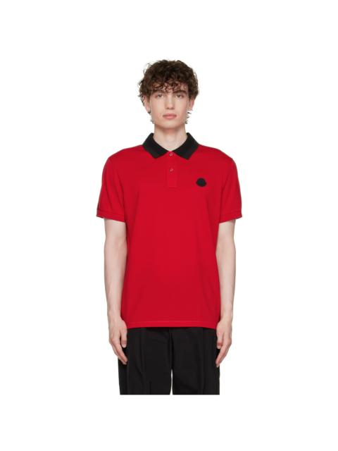 Moncler Red Cotton Polo