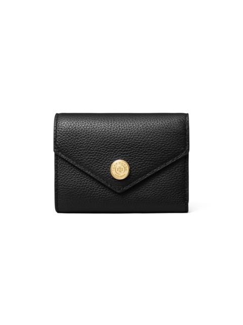 TORY BURCH Women's T Monogram Small Pebbled Leather Wallet - Black