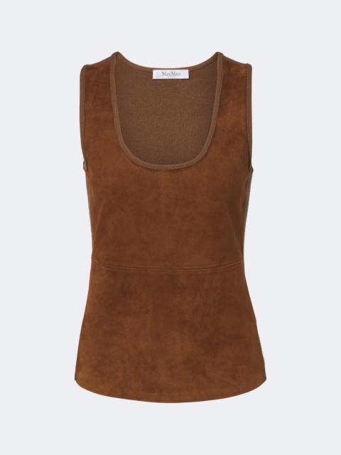 Max Mara Wool and cashmere-paneled suede top