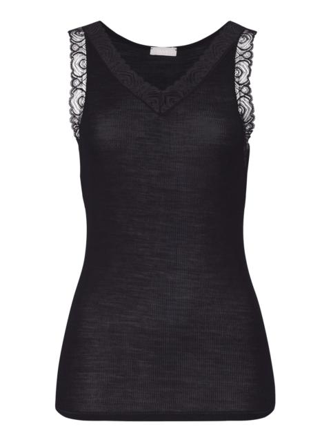 HANRO Woolen Lace Lace Trim Wool And Silk Tank Top