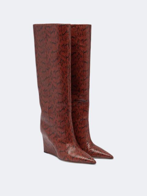 JIMMY CHOO Blake snake-effect leather knee-high boots
