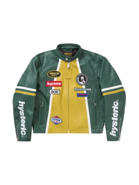Supreme Hysteric Glamour Vanson Leather Jacket Green