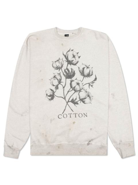 SAINT M×××××× Floral Screenprint Graphic Sweatshirt Grey