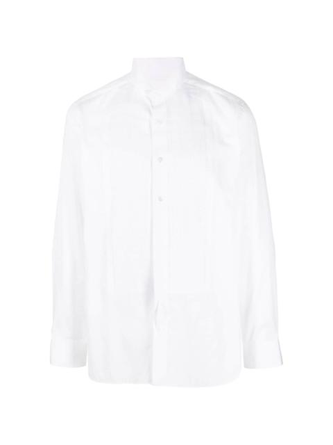 wingtip collar cotton silk -blend shirt