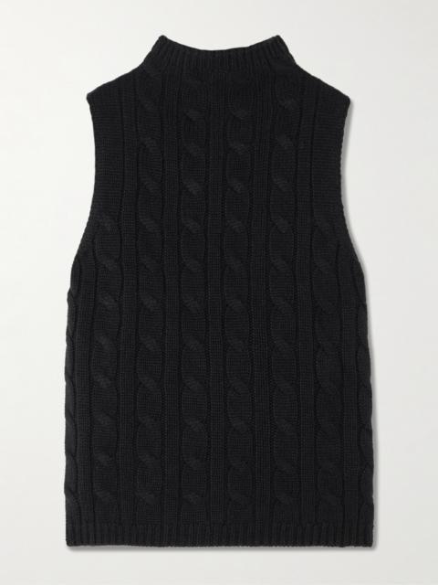 arch4 Cassie Cable-knit Silk And Organic Cashmere-blend Tank