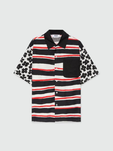 MSGM Mixed pattern poplin shirt