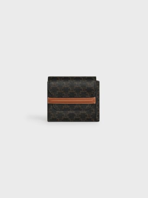 CELINE Flap Origami wallet in Triomphe Canvas and Lambskin
