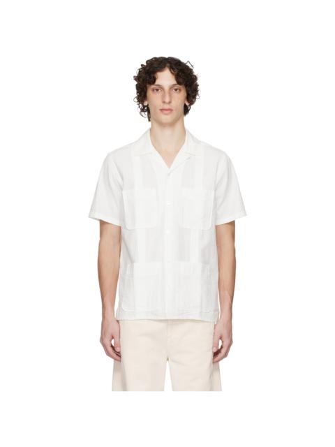 Drake's White Seersucker Shirt