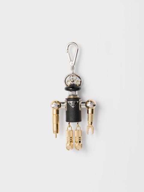 Prada Robot Saffiano leather key ring charm