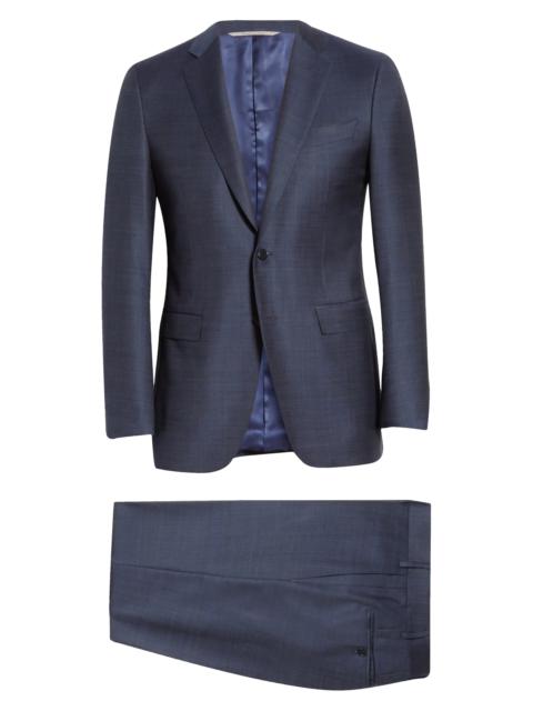 Canali Milano Trim Fit Solid Wool Suit