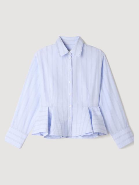 Sandro STRIPED PEPLUM SHIRT
