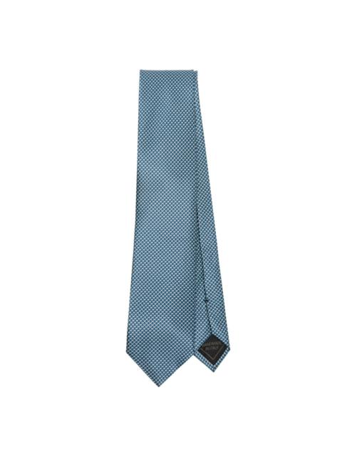 Brioni geometric-jacquard silk tie