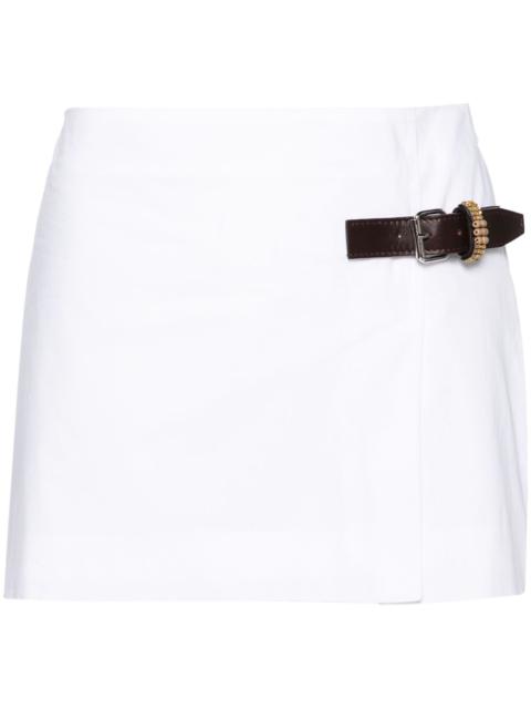 16ARLINGTON White Side-Buckle Organic Cotton Miniskirt