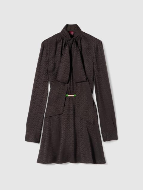 GUCCI Horsebit silk jacquard dress