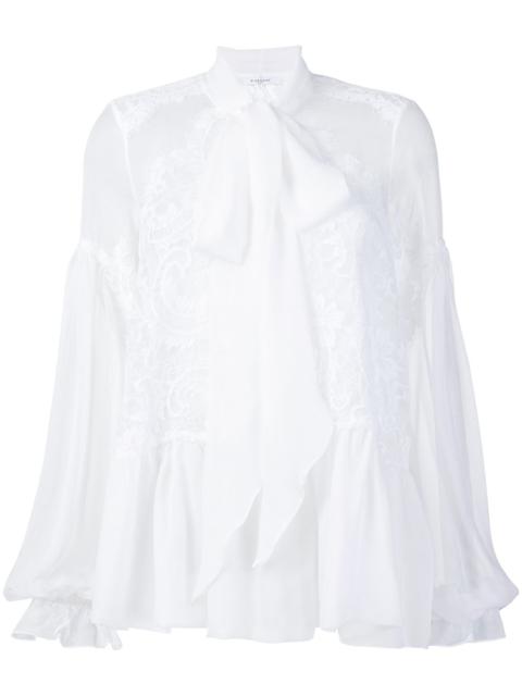 Givenchy lace-embroidered flared blouse