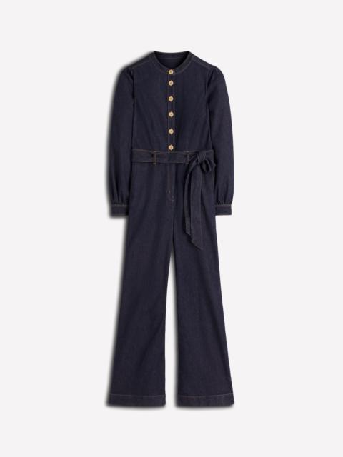 BODEN Bootcut Button Denim Jumpsuit-Indigo