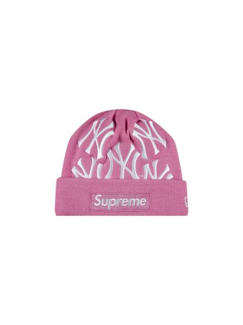 Supreme x New York Yankees x New Era Box Logo Beanie 'Pink'