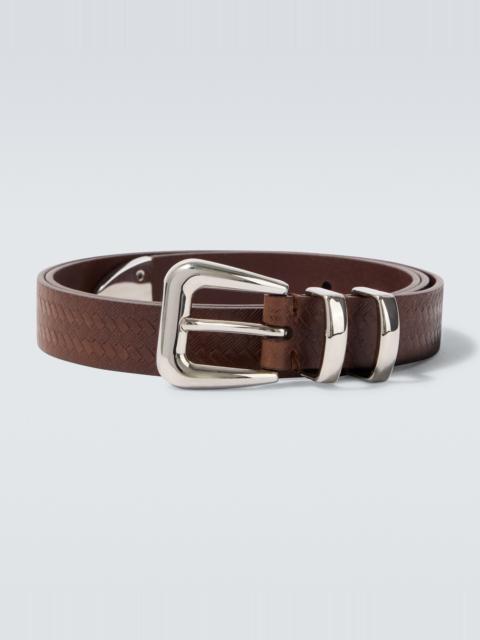 Brunello Cucinelli Debossed leather belt