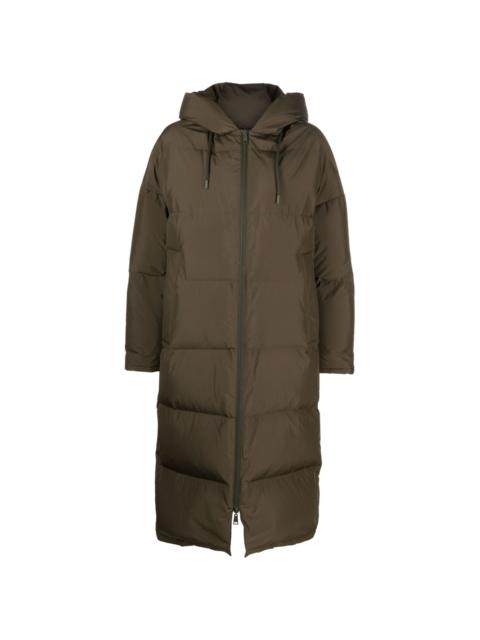 hooded feather-padded coat