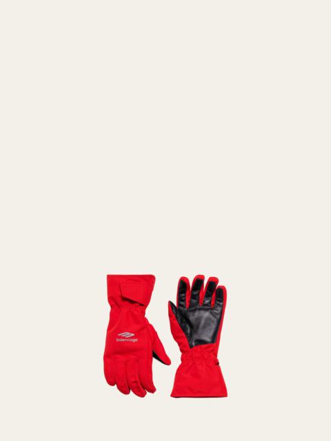 BALENCIAGA Men's 3B Sports Icon Nylon and Leather Ski Gloves