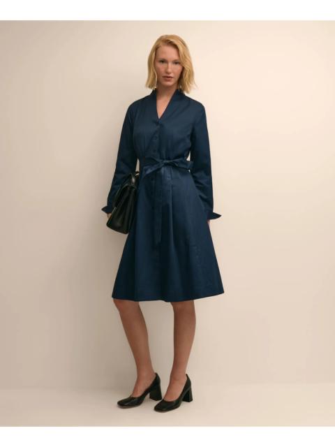 Brooks Brothers Supima® Cotton Belted Mock-Neck Shirt Dress