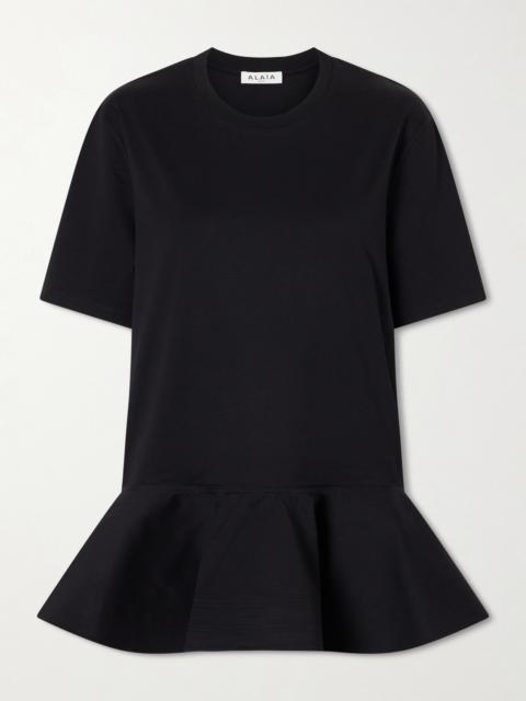 Alaïa Peplum Cotton-jersey T-shirt