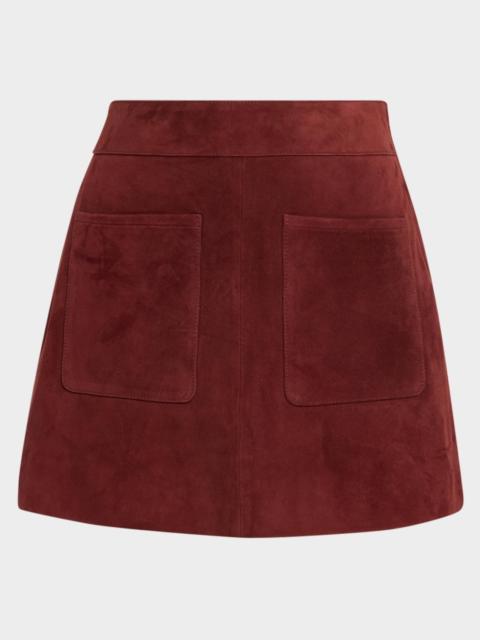 TANYA TAYLOR Fran Suede Mini Skirt