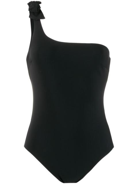 Zimmermann bow embellished asymmetric swimsuit