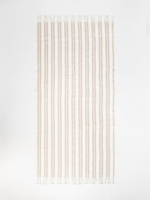 Totême Striped linen-blend sarong sand dune