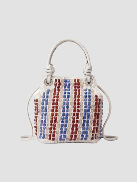 VERONICA BEARD Women's Small Beaded Raffia Slouch Top Handle Bag - Off White