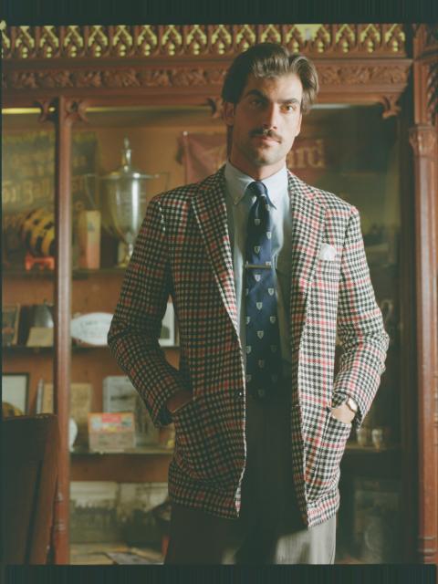 J. PRESS MADE-IN-USA BLACK & WHITE GUN CLUB CHECK TWEED SPORT COAT