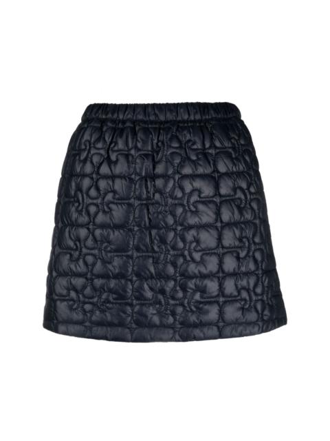 GANNI quilted recycled-nylon miniskirt