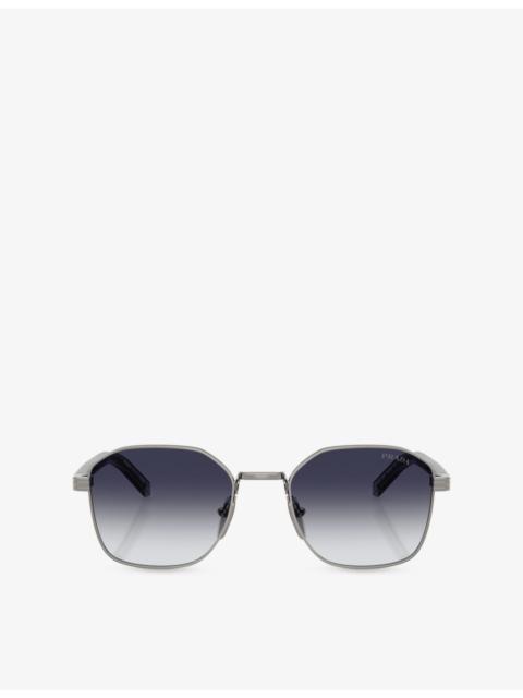 Prada PR C50S Square-Frame Steel Sunglasses