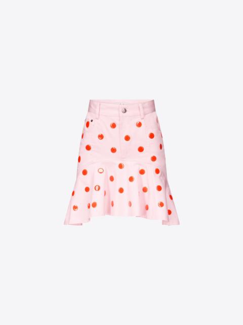 AREA POLKA DOT RUFFLE MINI SKIRT