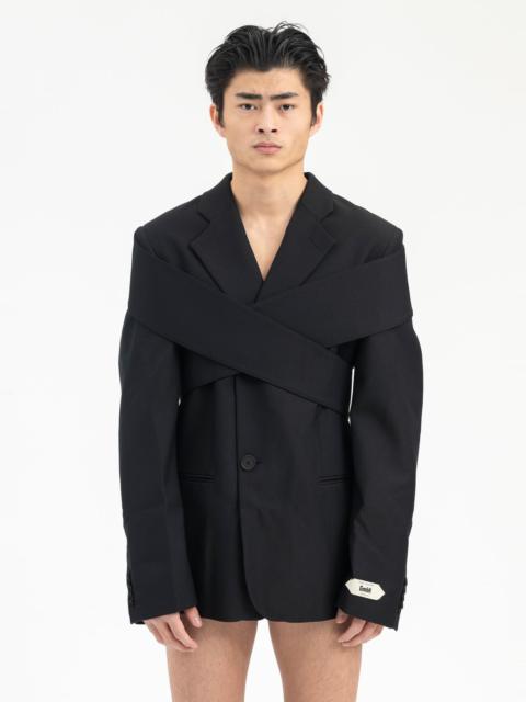 BLACK BLAZER WITH REMOVABLE STOLE