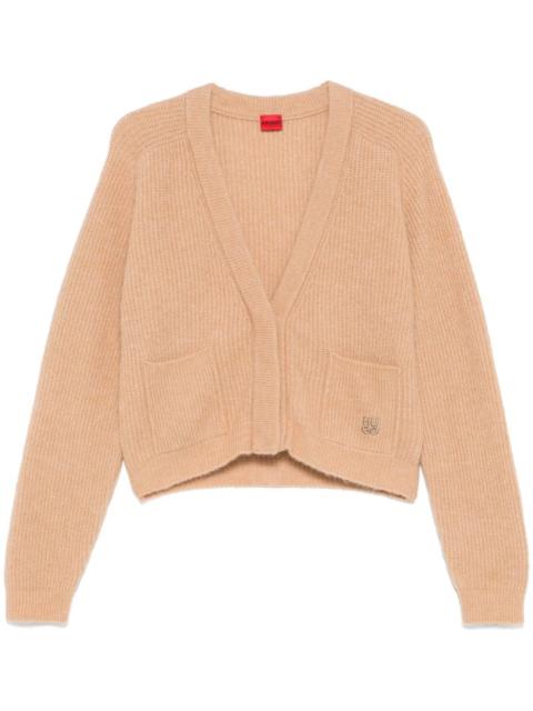 HUGO logo-embroidered cardigan
