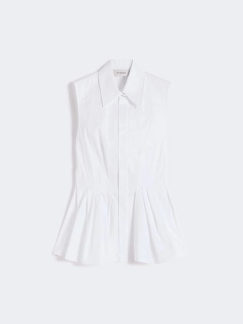 Sportmax Sleeveless heavy cotton canvas shirt - OPTICAL WHITE
